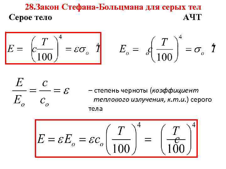 Закон стефана больцмана для теплового излучения