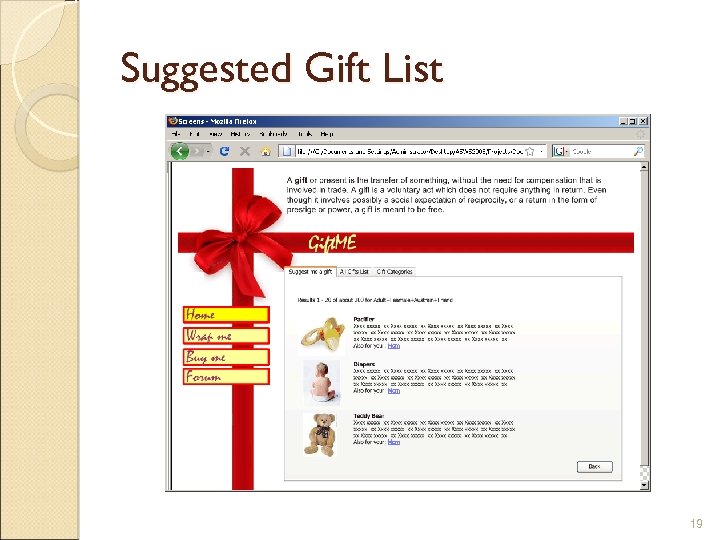 Suggested Gift List 19 