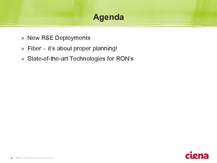 Agenda » New R&E Deployments » Fiber – it’s about proper planning! » State-of-the-art