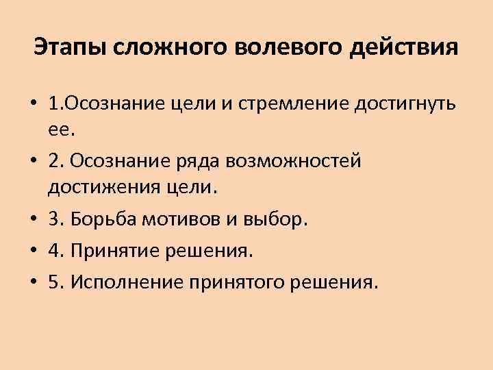 Схема волевого действия