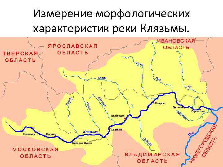 Измерение морфологических характеристик реки Клязьмы. 