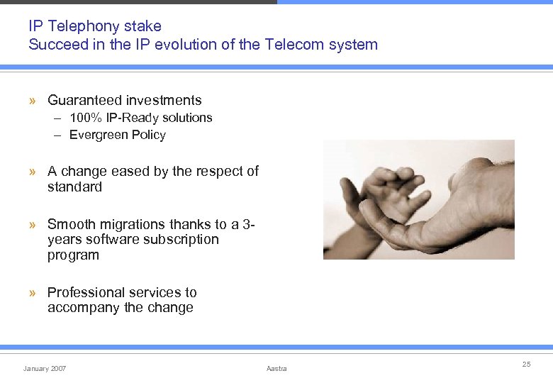 IP Telephony stake Succeed in the IP evolution of the Telecom system » Guaranteed