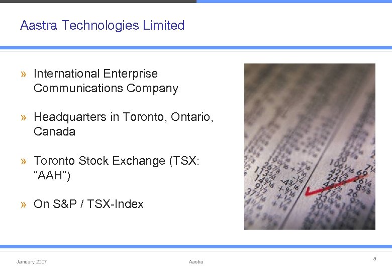 Aastra Technologies Limited » International Enterprise Communications Company » Headquarters in Toronto, Ontario, Canada