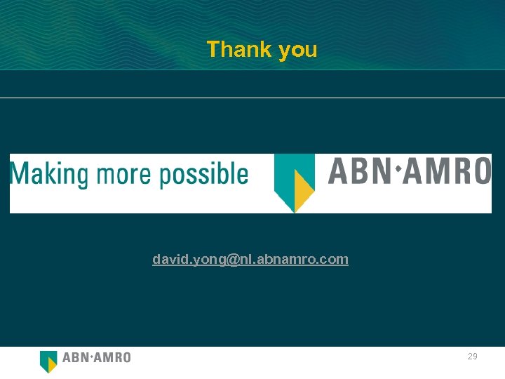 Thank you david. yong@nl. abnamro. com 29 
