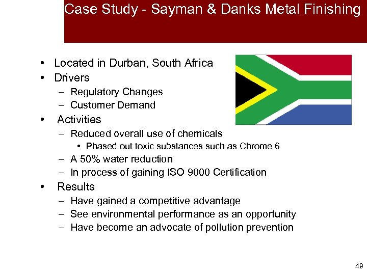 Case Study - Sayman & Danks Metal Finishing • Located in Durban, South Africa