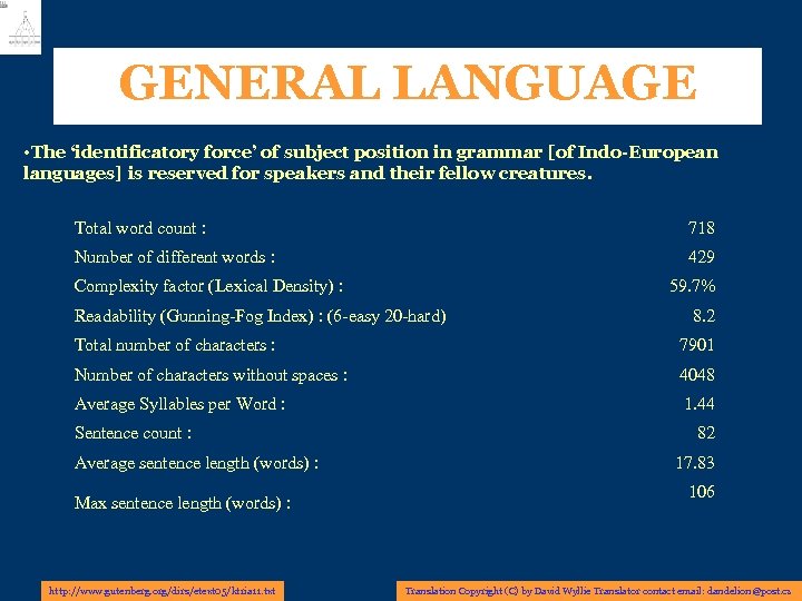 GENERAL LANGUAGE • The ‘identificatory force’ of subject position in grammar [of Indo-European languages]