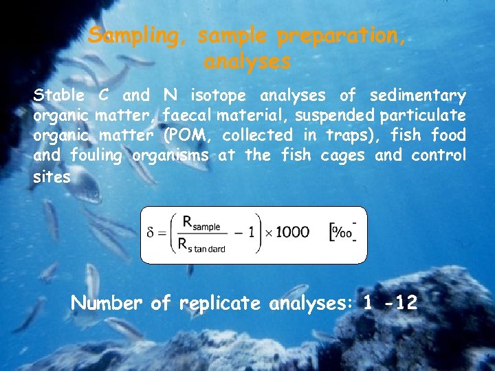 Sampling, sample preparation, analyses Stable C and N isotope analyses of sedimentary organic matter,