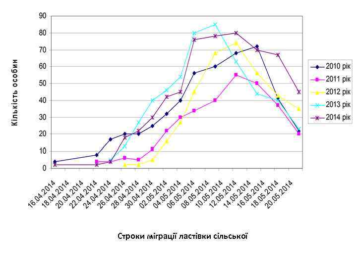 Строки міграції ластівки сільської 