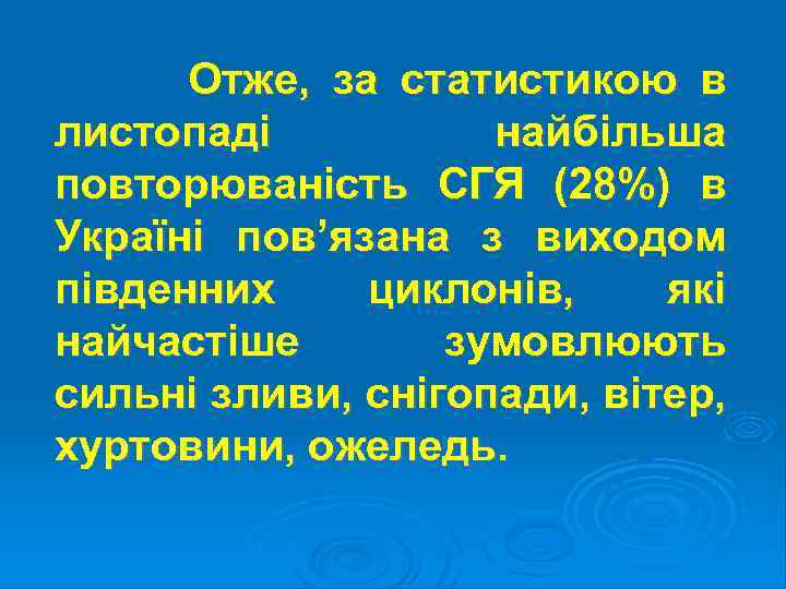 Отже, за статистикою в листопаді найбільша повторюваність СГЯ (28%) в Україні пов’язана з виходом