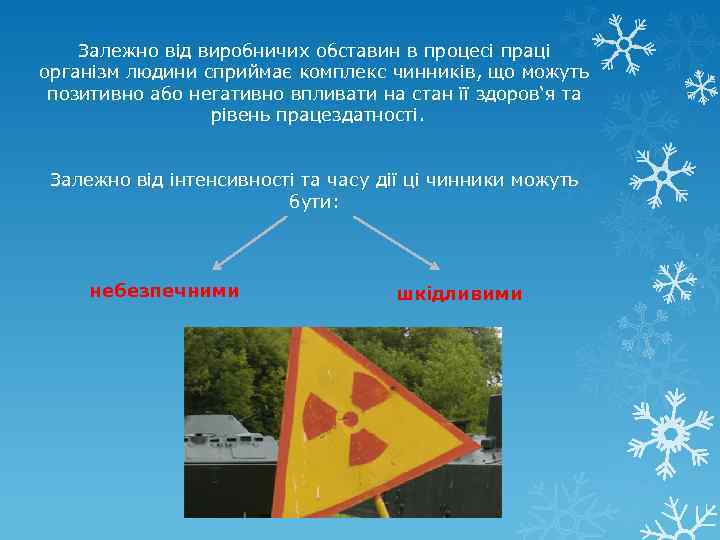 Залежно від виробничих обставин в процесі праці організм людини сприймає комплекс чинників, що можуть