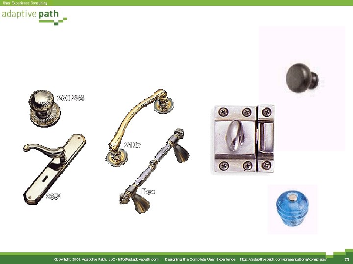 Copyright 2001 Adaptive Path, LLC · info@adaptivepath. com · Designing the Complete User Experience