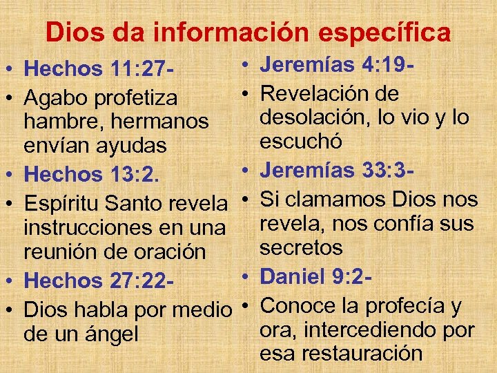 Dios da información específica • Hechos 11: 27 • Agabo profetiza hambre, hermanos envían