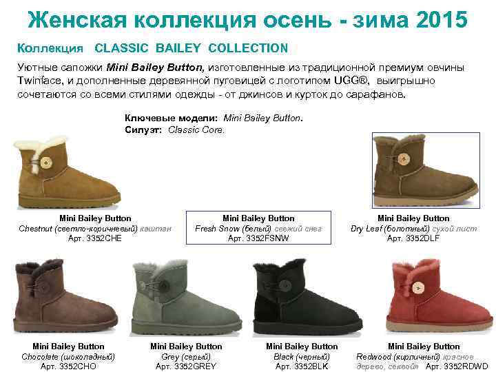 Женская коллекция осень - зима 2015 Коллекция CLASSIC BAILEY COLLECTION Уютные сапожки Mini Bailey