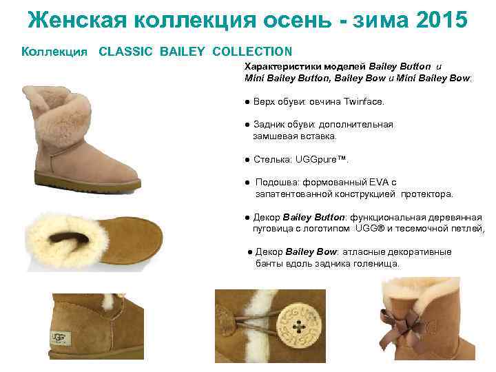 Женская коллекция осень - зима 2015 Коллекция CLASSIC BAILEY COLLECTION Характеристики моделей Bailey Button