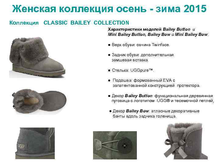 Женская коллекция осень - зима 2015 Коллекция CLASSIC BAILEY COLLECTION Характеристики моделей Bailey Button