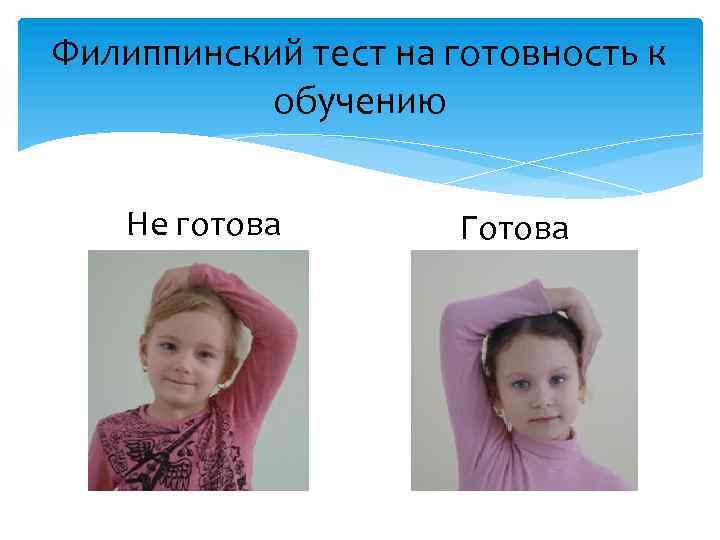 Филиппинский тест на готовность к обучению Не готова Готова 
