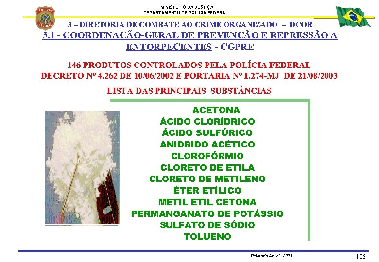 MINISTÉRIO DA JUSTIÇA DEPARTAMENTO DE POLÍCIA FEDERAL 3 – DIRETORIA DE COMBATE AO CRIME