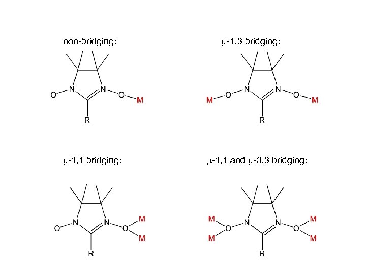 non-bridging: -1, 1 bridging: -1, 3 bridging: -1, 1 and -3, 3 bridging: 