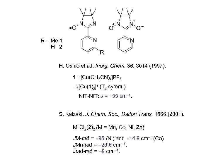 R = Me 1 H 2 H. Oshio et a. l. Inorg. Chem. 36,