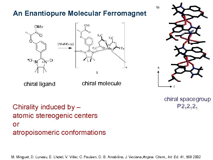 An Enantiopure Molecular Ferromagnet chiral ligand chiral molecule Chirality induced by – atomic stereogenic