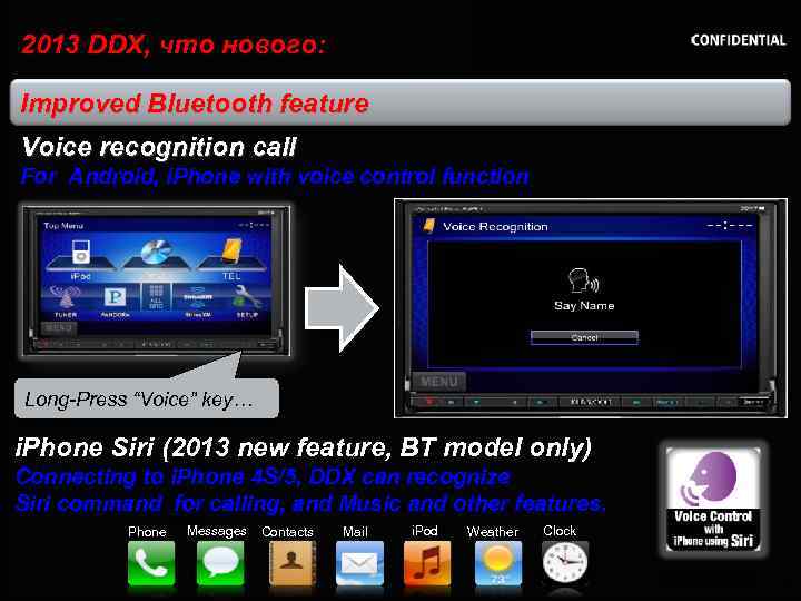 2013 DDX, что нового: Improved Bluetooth feature Voice recognition call For Android, i. Phone