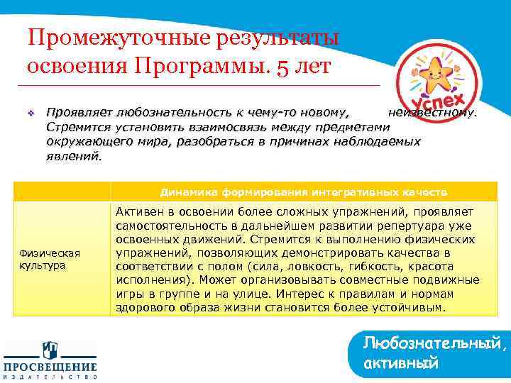 Промежуточные результаты освоения Программы. 5 лет v Проявляет любознательность к чему-то новому, неизвестному. Стремится