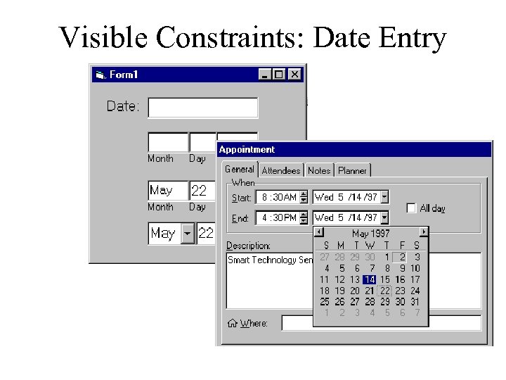 Visible Constraints: Date Entry 