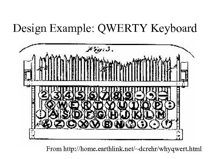 Design Example: QWERTY Keyboard From http: //home. earthlink. net/~dcrehr/whyqwert. html 