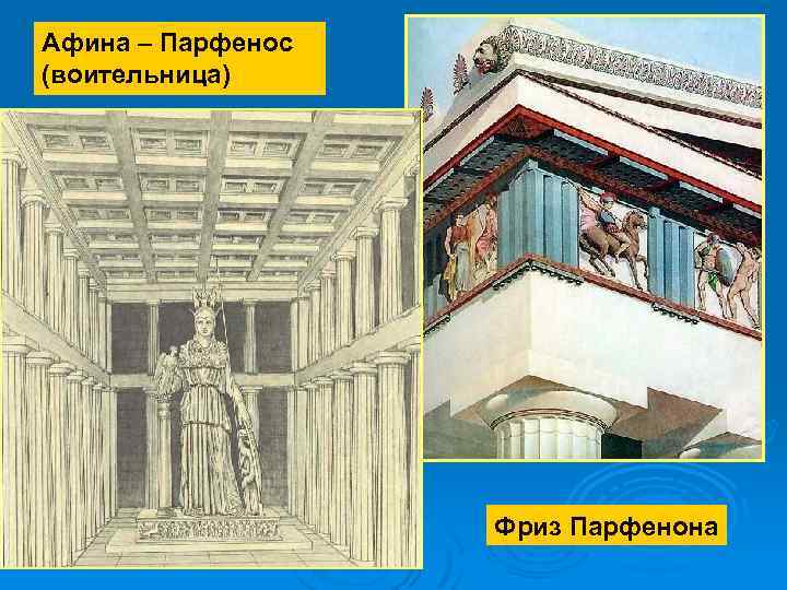 Афина – Парфенос (воительница) Фриз Парфенона 