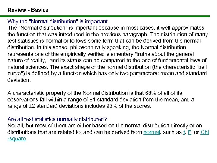 Review - Basics Why the 