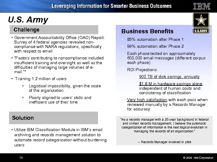 U. S. Army Challenge • Government Accountability Office (GAO) Report: Survey of 4 federal