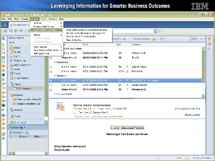 21 © 2009 IBM Corporation 