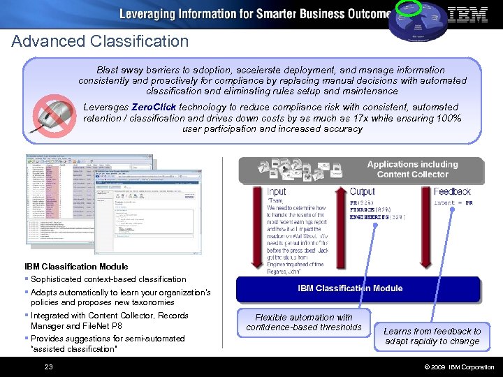 Advanced Classification Blast away barriers to adoption, accelerate deployment, and manage information consistently and
