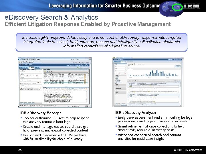 e. Discovery Search & Analytics Efficient Litigation Response Enabled by Proactive Management Increase agility,
