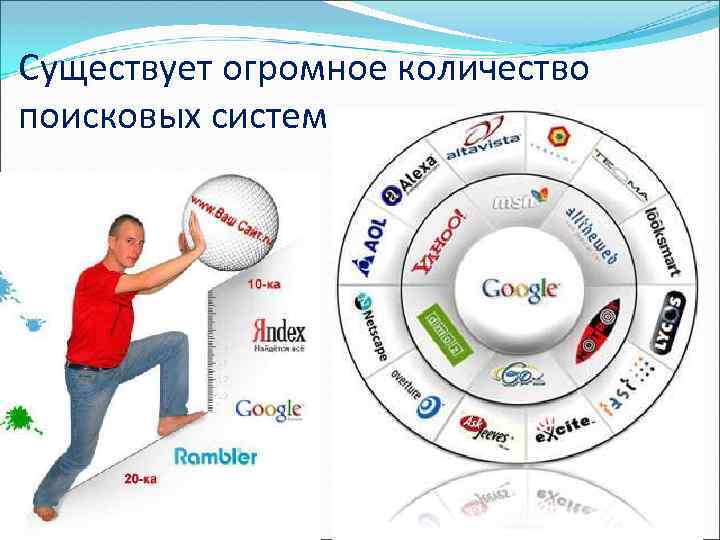 Существует огромное количество поисковых систем 