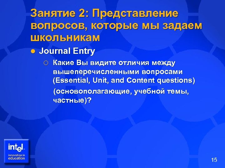 Занятие 2: Представление вопросов, которые мы задаем школьникам l Journal Entry ¡ Какие Вы