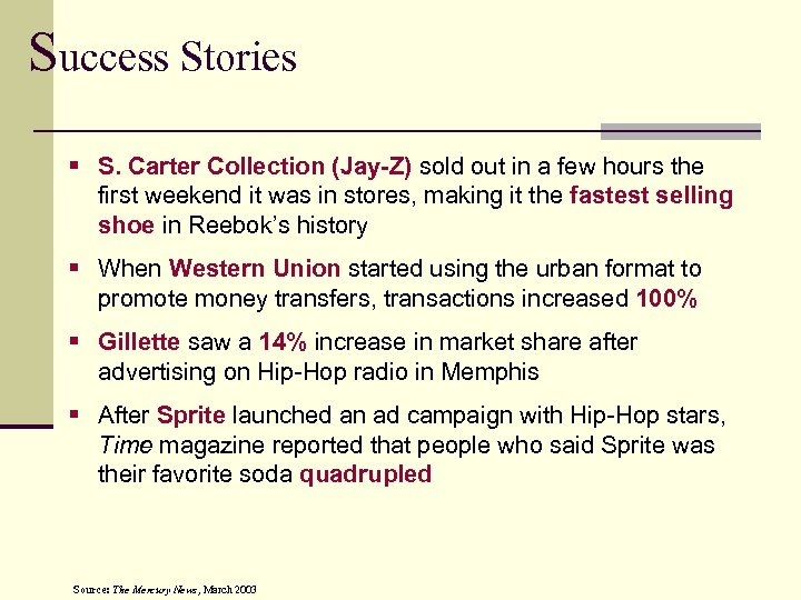 Success Stories § S. Carter Collection (Jay-Z) sold out in a few hours the