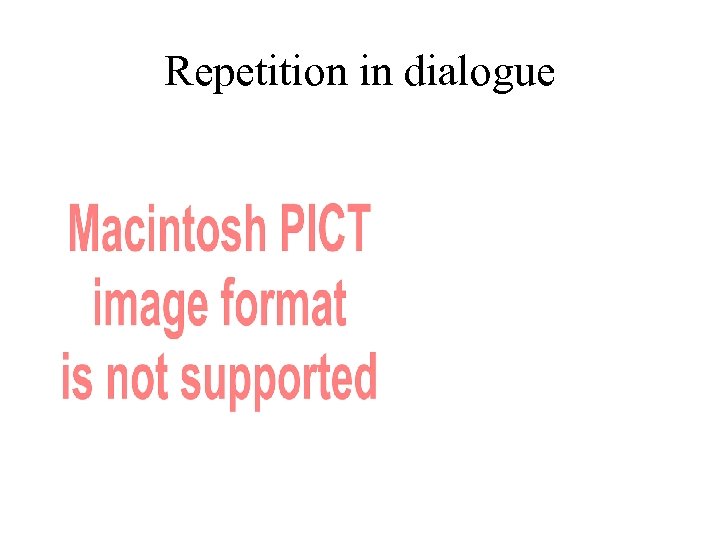 Repetition in dialogue  Repetition in dialogue
