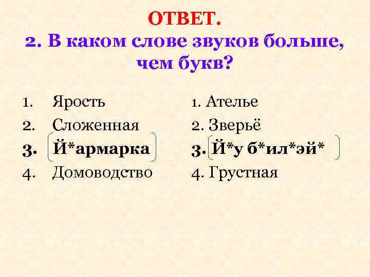 Юра сколько букв и звуков в слове