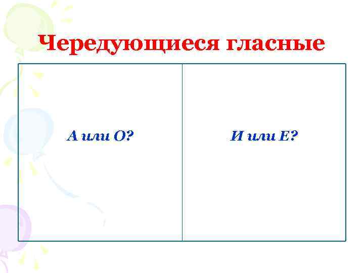 Чередующиеся гласные А или О? И или Е? 
