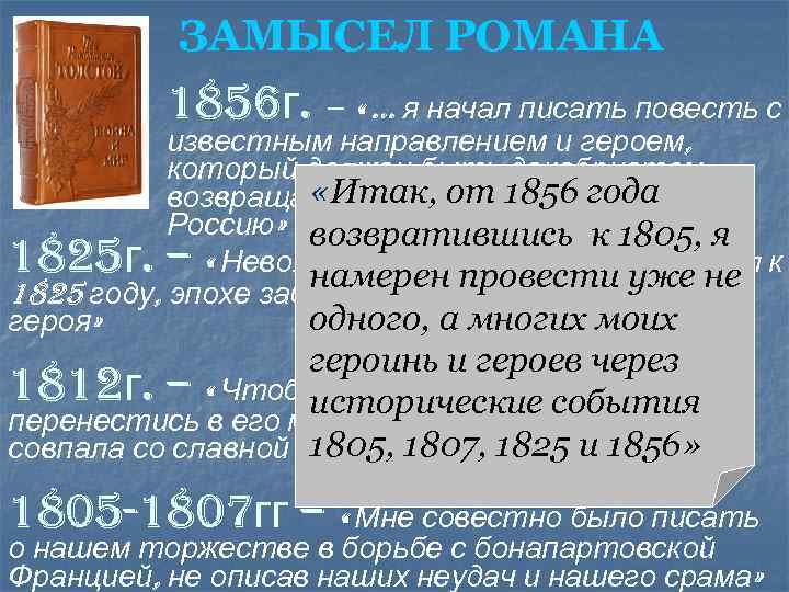 ЗАМЫСЕЛ РОМАНА 1856 г. – « … я начал писать повесть с известным направлением