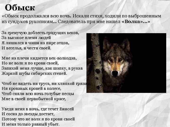 Обыск «Обыск продолжался всю ночь. Искали стихи, ходили по выброшенным из сундуков рукописям… Следователь