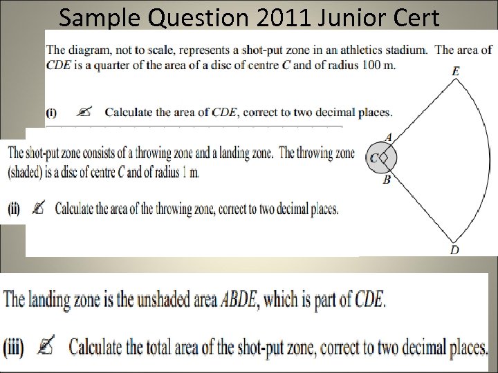 Sample Question 2011 Junior Cert 