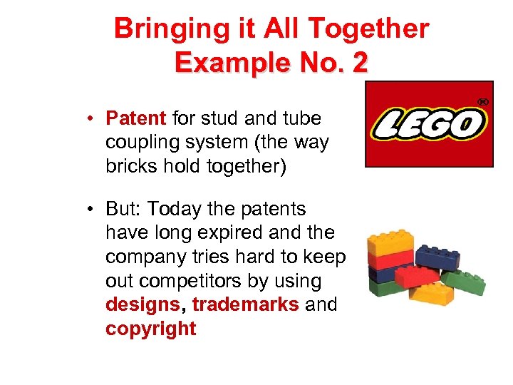 Bringing it All Together Example No. 2 • Patent for stud and tube coupling