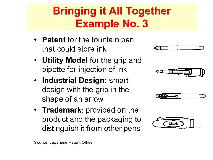 Bringing it All Together Example No. 3 • Patent for the fountain pen that