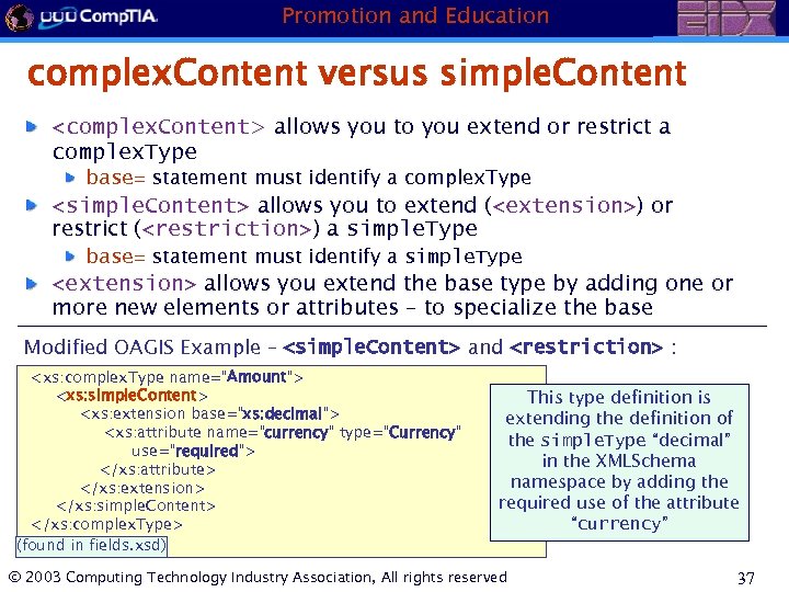 Promotion and Education complex. Content versus simple. Content <complex. Content> allows you to you