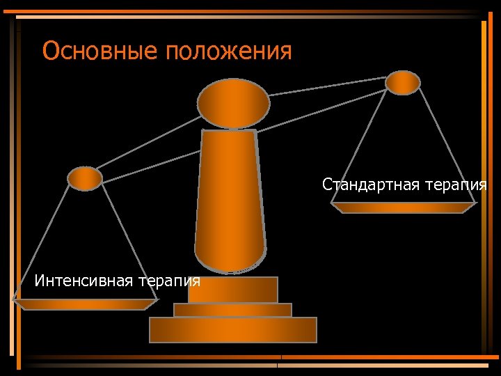 Основные положения Стандартная терапия Интенсивная терапия 