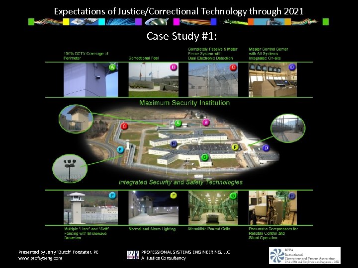 Expectations of Justice/Correctional Technology through 2021 Case Study #1: Presented by Jerry ‘Dutch’ Forstater,