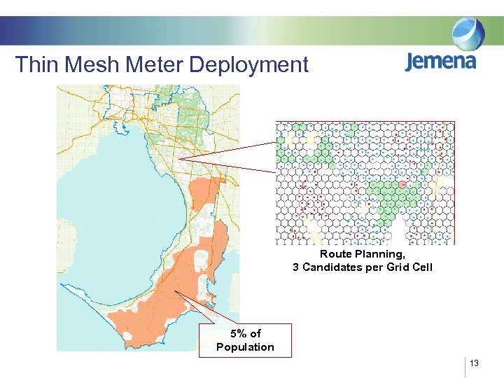 Thin Mesh Meter Deployment Route Planning, 3 Candidates per Grid Cell 5% of Population