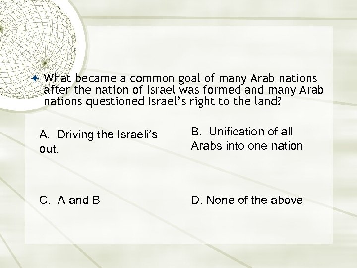  What became a common goal of many Arab nations after the nation of